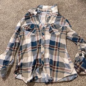 Purple blue grey and white flannel